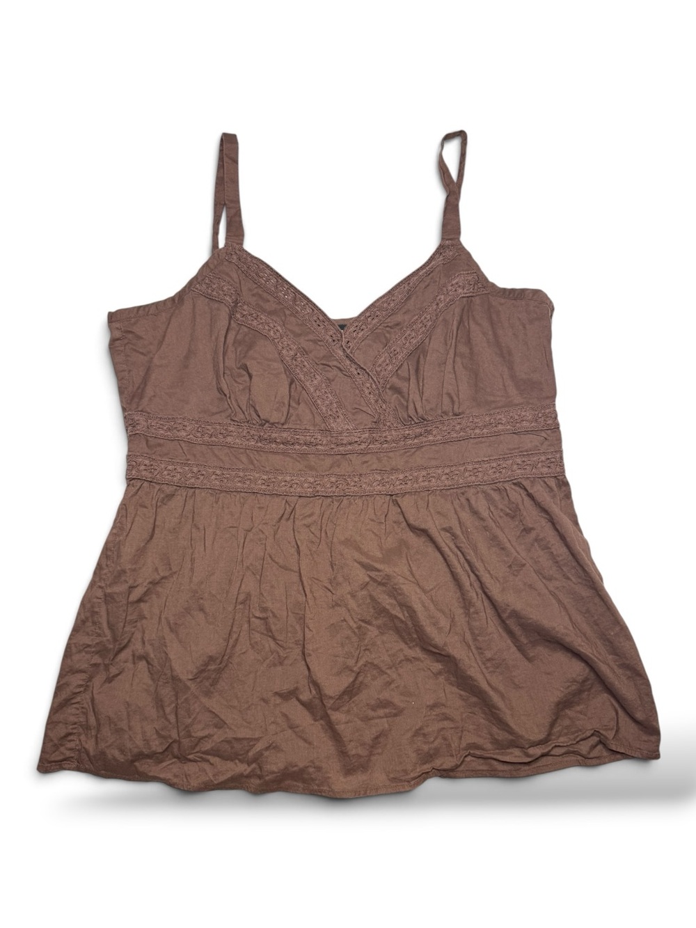 Y2K Women Brown Cami Tank Top Size XL
